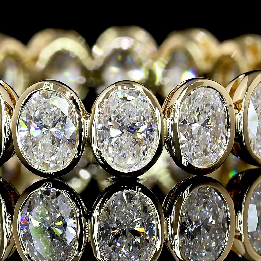 14K Yellow Gold Eternity Band with Bezel Set Oval Lab Diamonds - 2.04 Carat Total Weight - Covaloro Fine Jewelry - Image 2