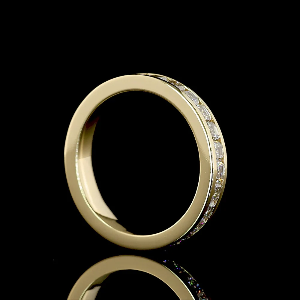 14K Yellow Gold Eternity Band with Channel Set Asscher Cut Lab Diamonds - 1.70 Carat Total Weight, E-F Color, VS Clarity - Covaloro Fine Jewelry - Image 3