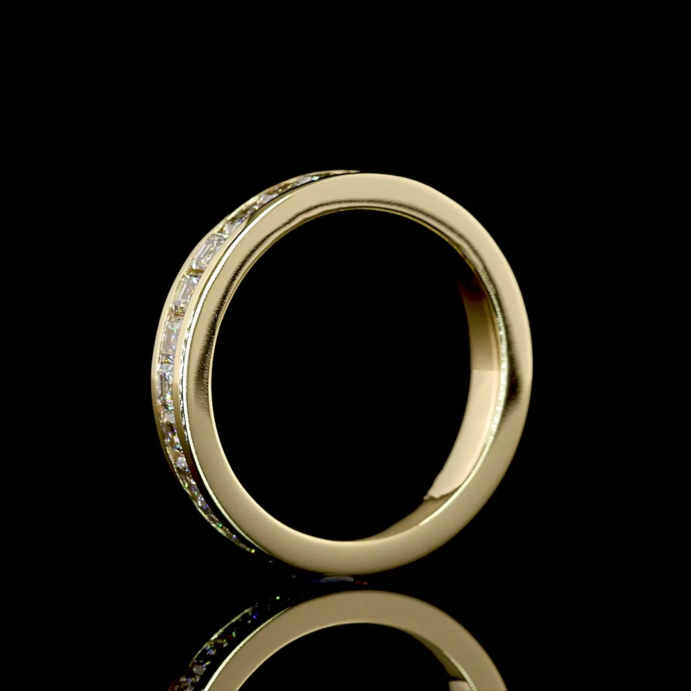 14K Yellow Gold Eternity Band with Channel Set Asscher Cut Lab Diamonds - 1.70 Carat Total Weight, E-F Color, VS Clarity - Covaloro Fine Jewelry - Image 4