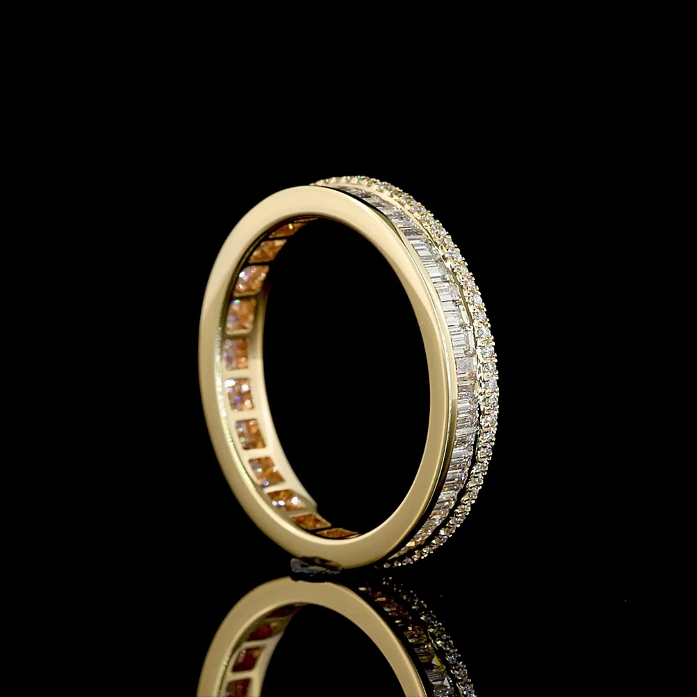 14K Yellow Gold Eternity Band with Channel Set Baguette and Brilliant Cut Lab Diamonds - 1.01 Carats Total Diamond Weight - Covaloro Fine Jewelry - Image 3