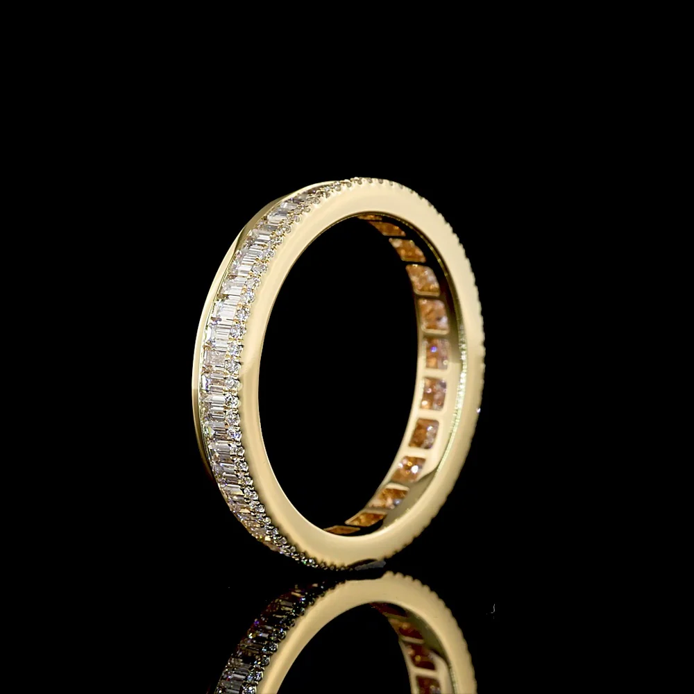 14K Yellow Gold Eternity Band with Channel Set Baguette and Brilliant Cut Lab Diamonds - 1.01 Carats Total Diamond Weight - Covaloro Fine Jewelry - Image 4