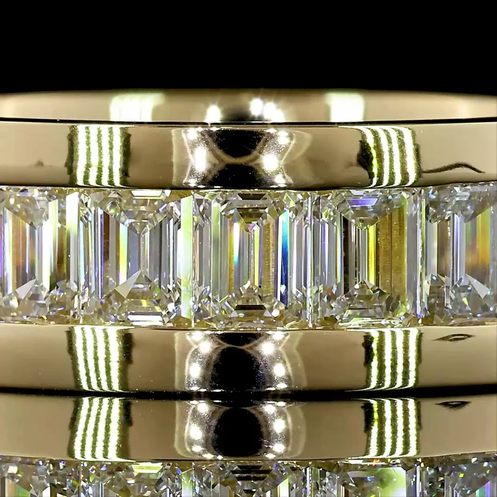 14K Yellow Gold Eternity Band with Channel Set Emerald Cut Lab Diamonds - 4.70 Carat Total Weight, E-F Color, VS1 Clarity - Covaloro Fine Jewelry - Image 2