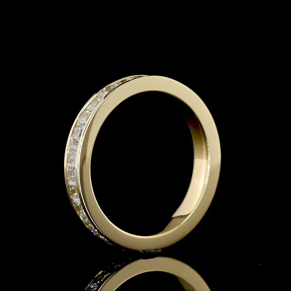 14K Yellow Gold Eternity Band with Channel Set Princess Cut Lab Diamonds - 1.58 Carats Total Diamond Weight - Covaloro Fine Jewelry - Image 4