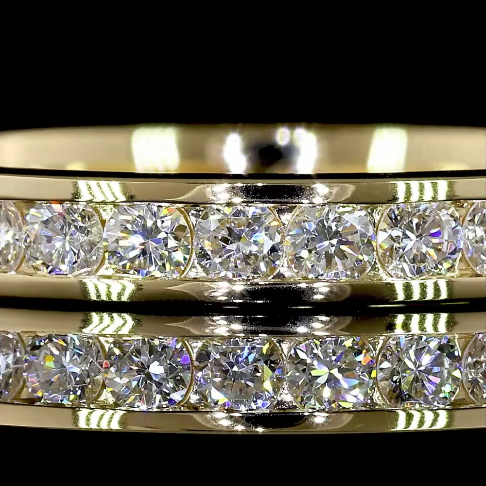 14K Yellow Gold Eternity Band with Channel Set Round Brilliant Cut Lab Diamonds - 0.99 Carat Total Weight - Covaloro Fine Jewelry - Image 2