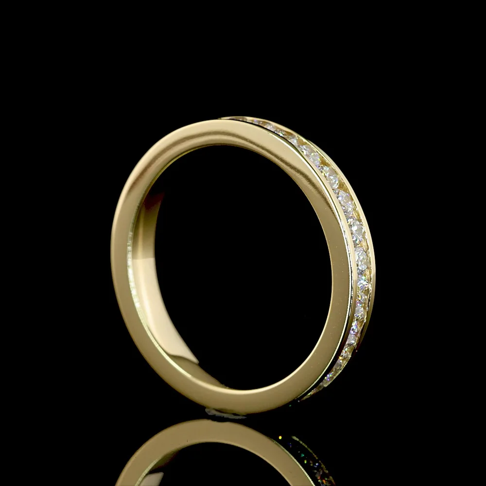 14K Yellow Gold Eternity Band with Channel Set Round Brilliant Cut Lab Diamonds - 0.99 Carat Total Weight - Covaloro Fine Jewelry - Image 3