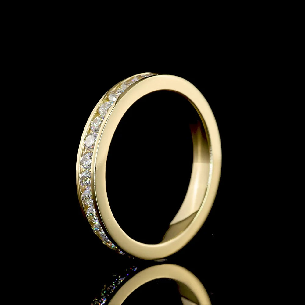 14K Yellow Gold Eternity Band with Channel Set Round Brilliant Cut Lab Diamonds - 0.99 Carat Total Weight - Covaloro Fine Jewelry - Image 4