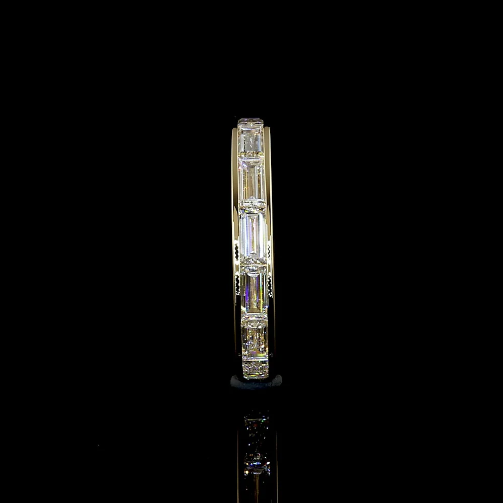 14K Yellow Gold Eternity Band with East-West Channel Set Baguette Cut Lab Diamonds - 1.94 Carat Total Diamond Weight - Covaloro Fine Jewelry - Image 2