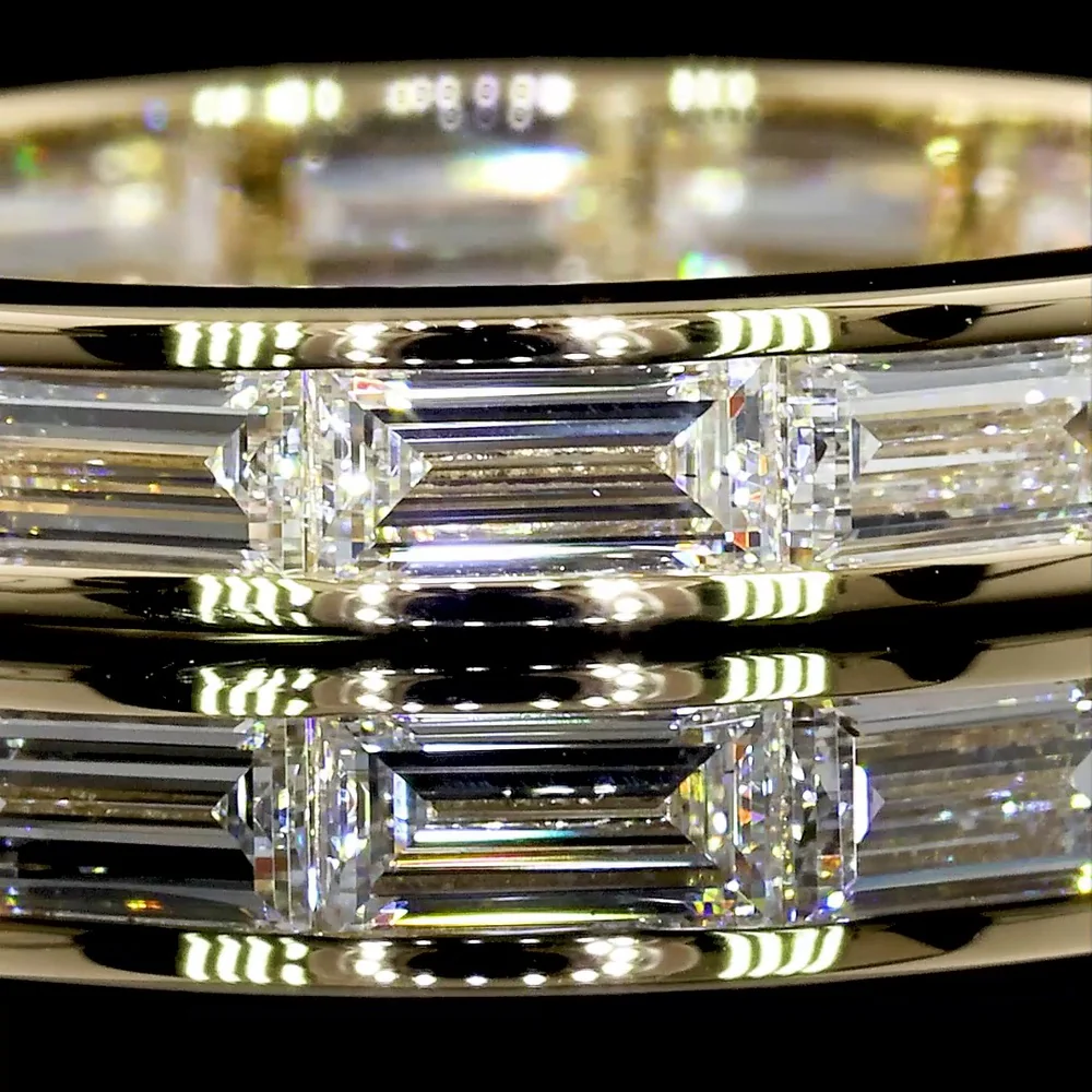 14K Yellow Gold Eternity Band with East-West Channel Set Baguette Cut Lab Diamonds - 1.94 Carat Total Diamond Weight - Covaloro Fine Jewelry - Image 3