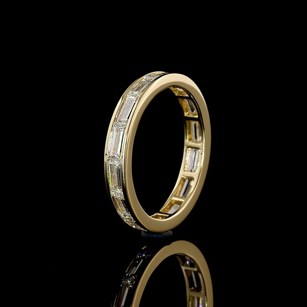 14K Yellow Gold Eternity Band with East-West Channel Set Baguette Cut Lab Diamonds - 1.94 Carat Total Diamond Weight - Covaloro Fine Jewelry - Image 4