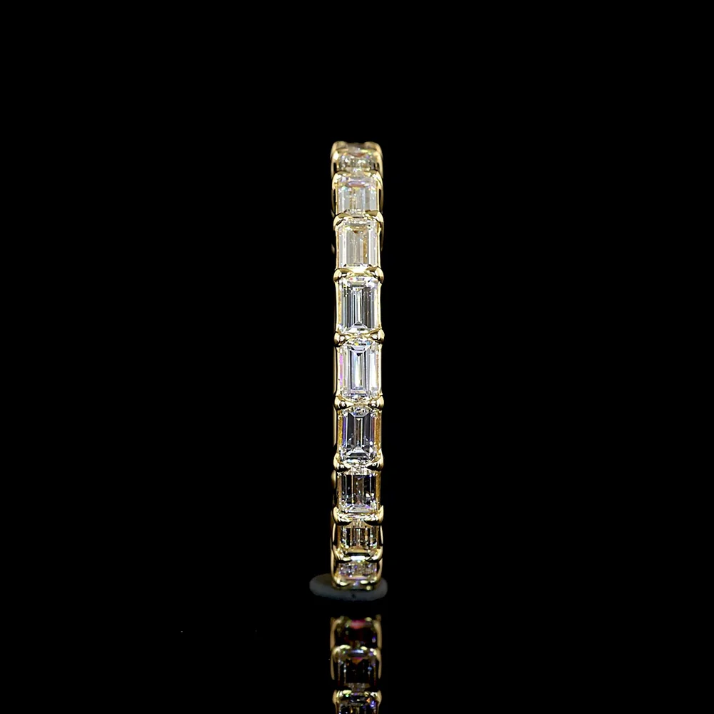 14K Yellow Gold Eternity Band with East-West Half Bezel Set Radiant Cut Lab Diamonds - 2.07 Carats Total Diamond Weight - Covaloro Fine Jewelry - Image 3