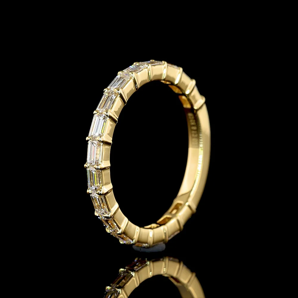 14K Yellow Gold Eternity Band with East-West Half Bezel Set Radiant Cut Lab Diamonds - 2.07 Carats Total Diamond Weight - Covaloro Fine Jewelry - Image 4