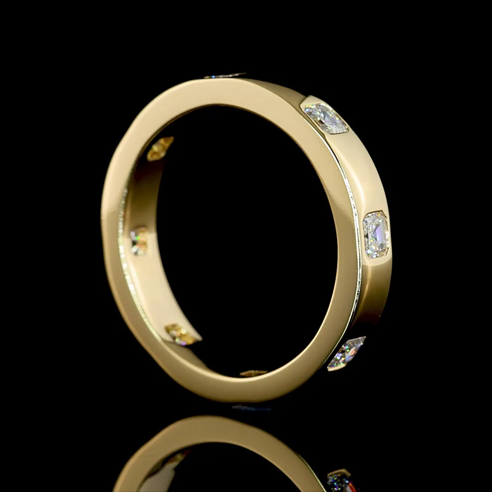 14K Yellow Gold Eternity Band with Flush-Set Asscher Cut Lab Diamonds - 0.83 Carat Total Weight, E-F Color, VS Clarity - Covaloro Fine Jewelry - Image 3