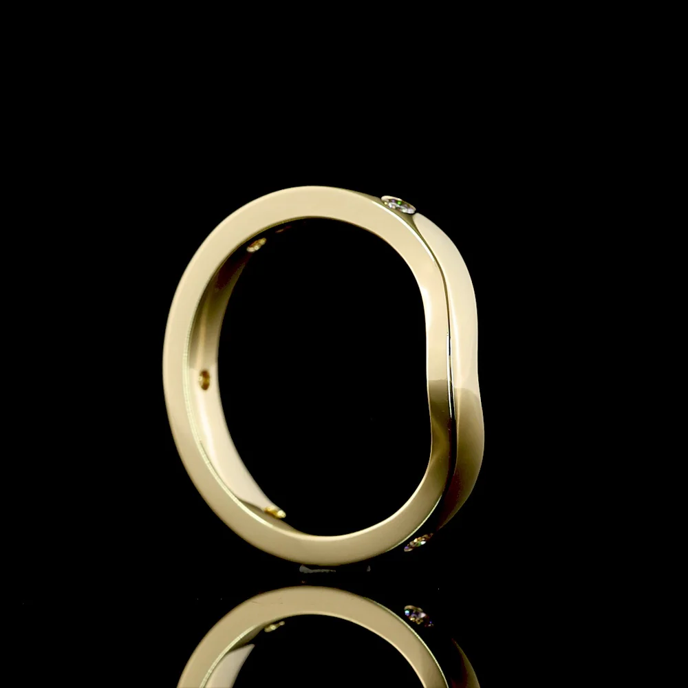 14K Yellow Gold Eternity Band with Flush Set Round Lab Diamonds - 0.10 Carats Total Diamond Weight - Covaloro Fine Jewelry - Image 3