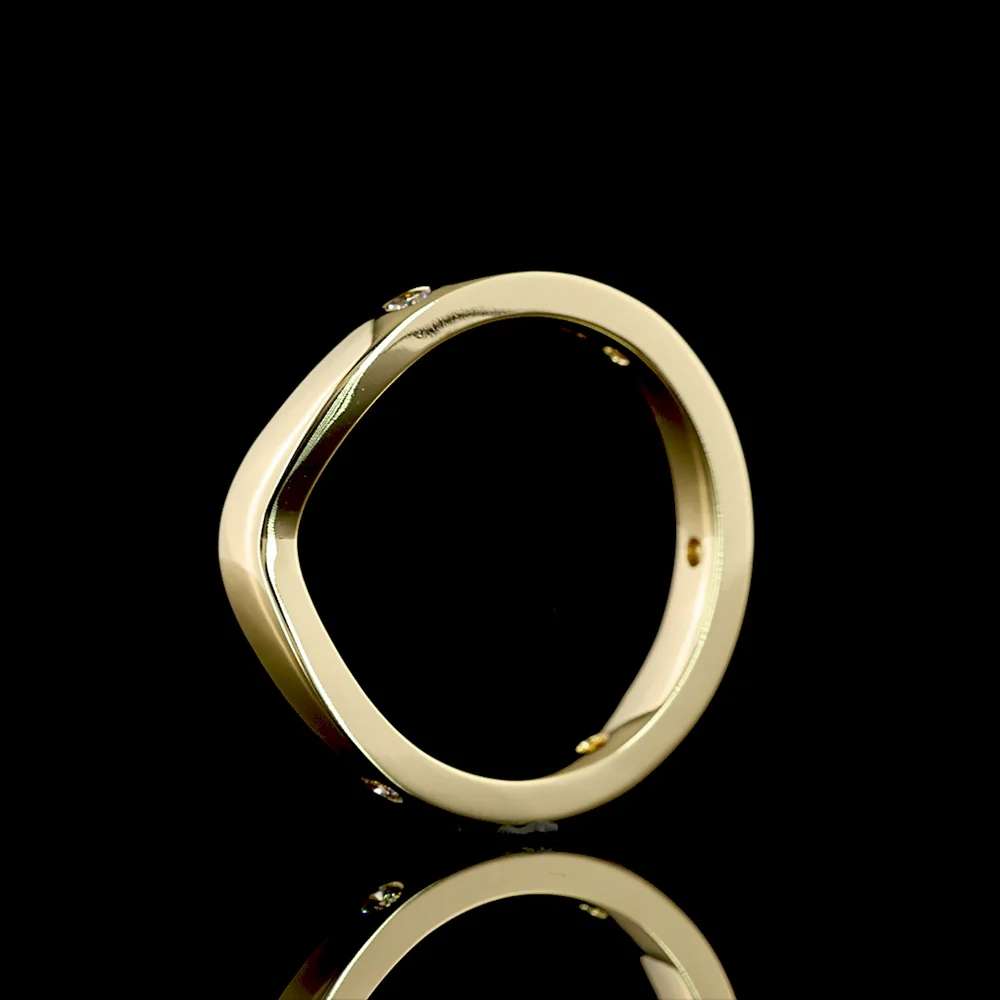 14K Yellow Gold Eternity Band with Flush Set Round Lab Diamonds - 0.10 Carats Total Diamond Weight - Covaloro Fine Jewelry - Image 4