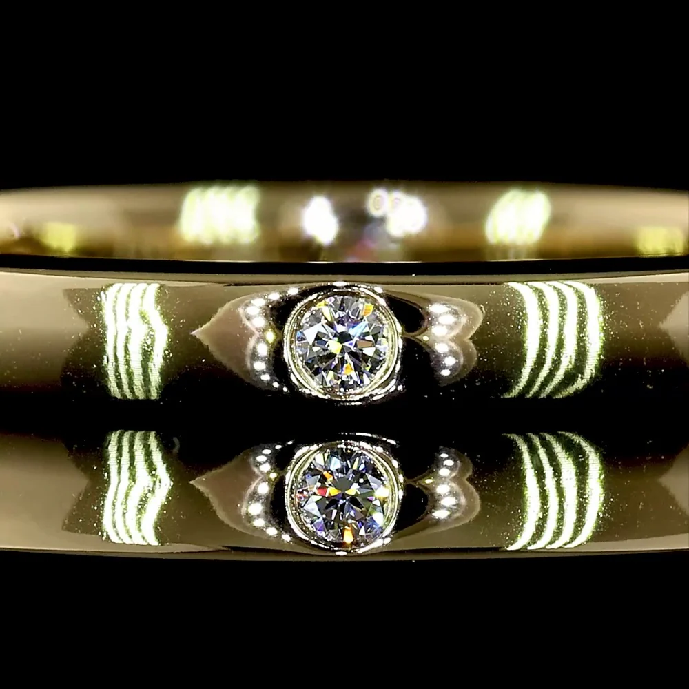 14K Yellow Gold Eternity Band with Flush Set Round Lab Diamonds - 0.13 Carat Total Weight, E-F Color VS Clarity - Covaloro Fine Jewelry - Image 2