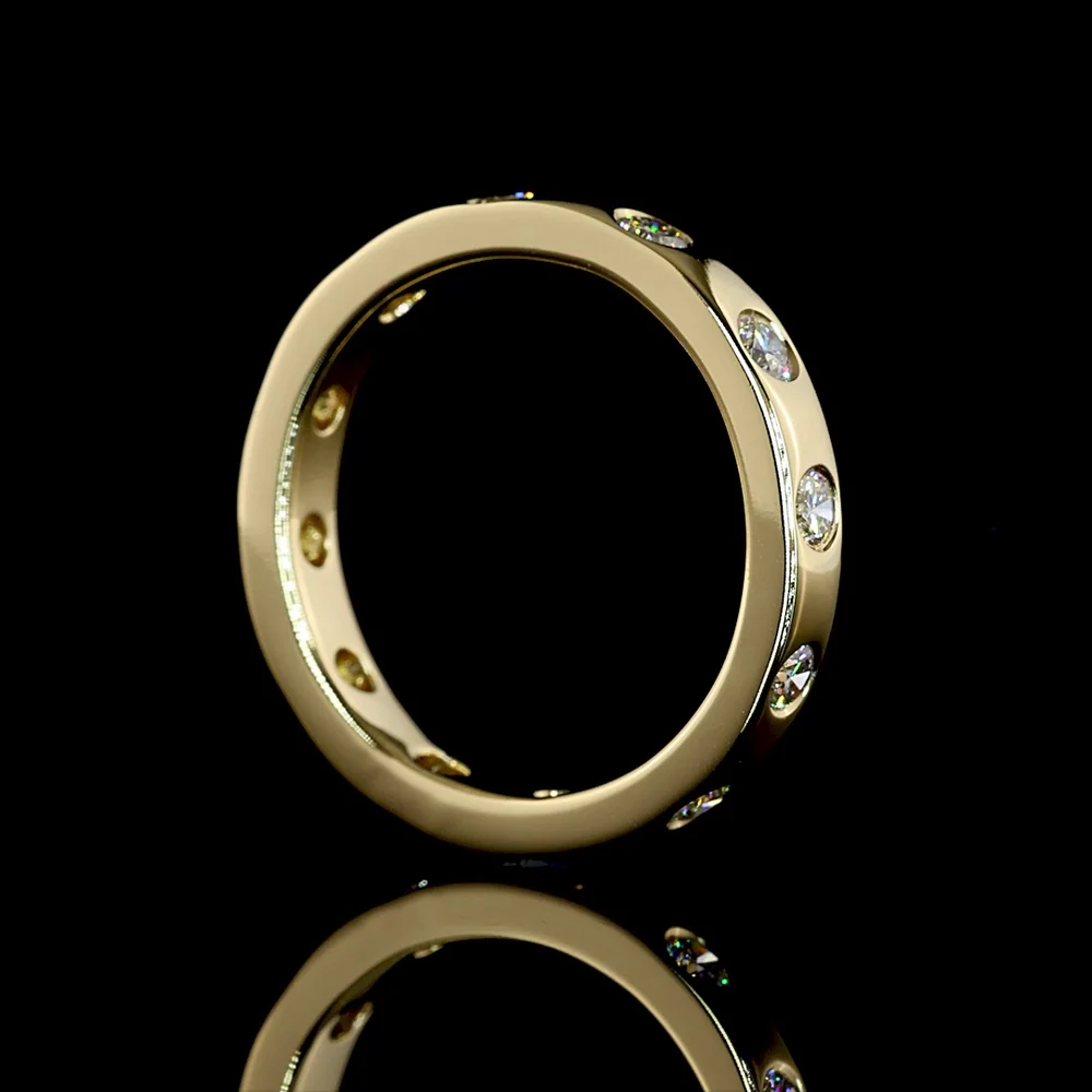 14K Yellow Gold Eternity Band with Flush Set Round Lab Diamonds - 0.71 Carat Total Diamond Weight - Covaloro Fine Jewelry - Image 3