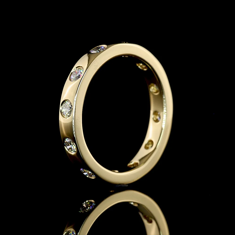 14K Yellow Gold Eternity Band with Flush Set Round Lab Diamonds - 0.71 Carat Total Diamond Weight - Covaloro Fine Jewelry - Image 4