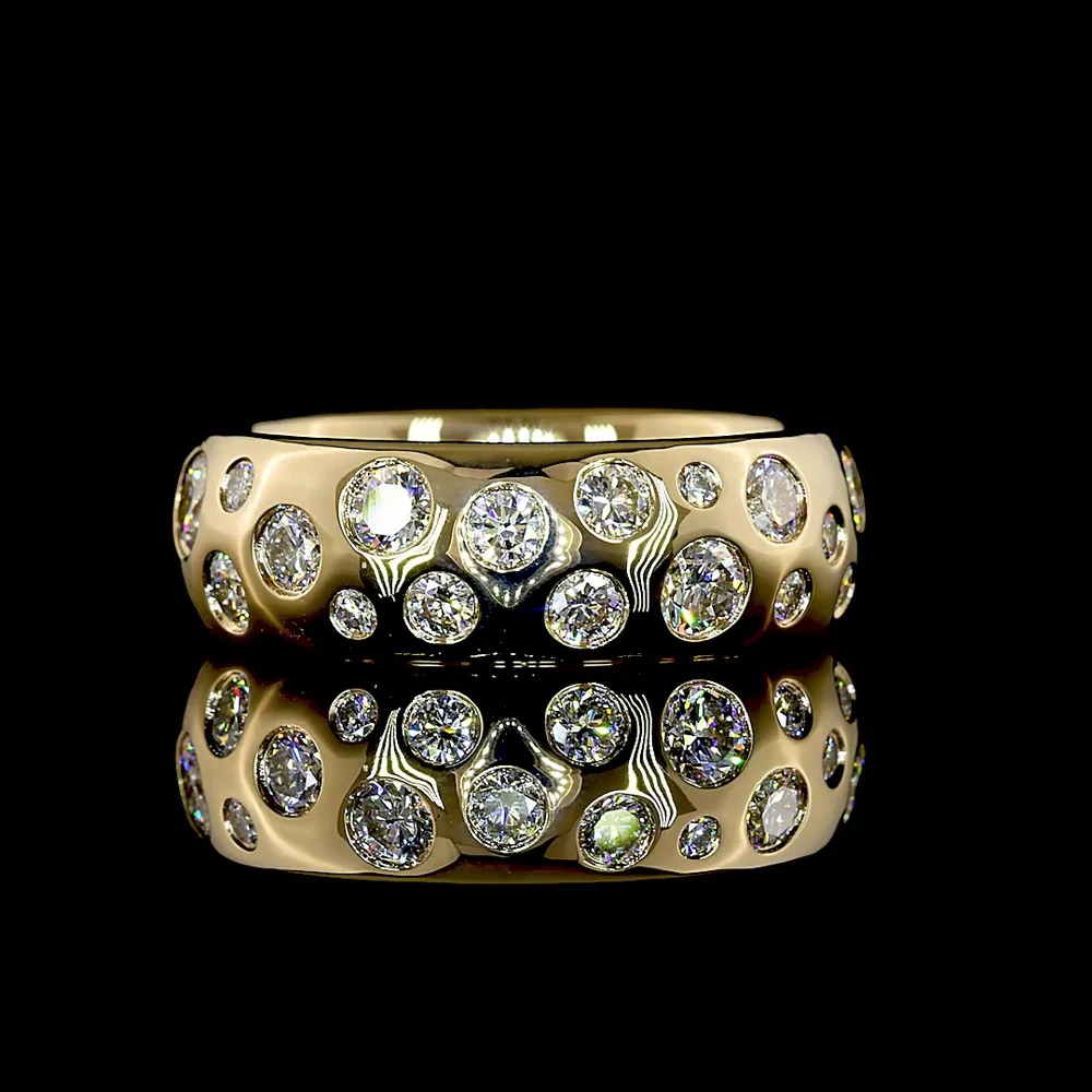 14K Yellow Gold Eternity Band with Flush Set Round Lab Diamonds - 2.58 Carats Total Diamond Weight - Covaloro Fine Jewelry
