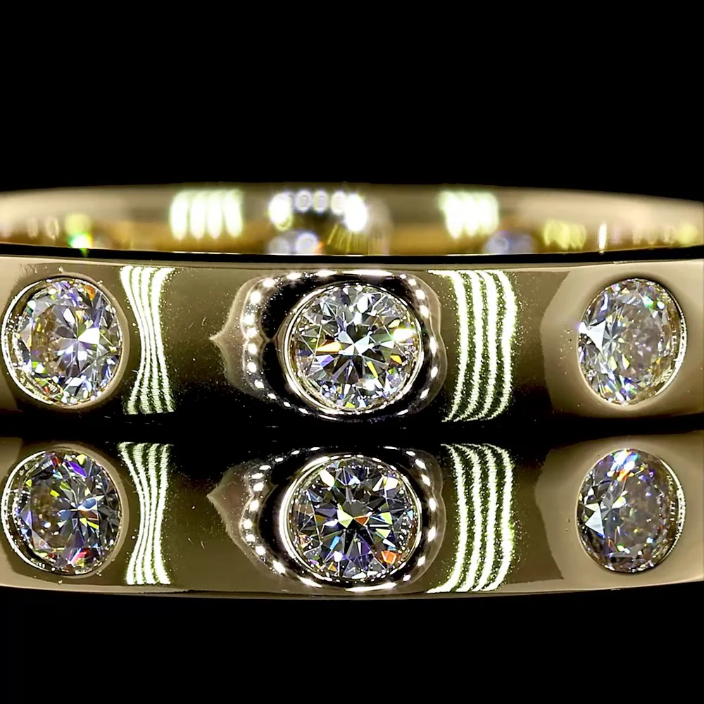 14K Yellow Gold Eternity Band with Flush Set Round Lab Grown Diamonds - 0.69 Carat Total Diamond Weight - Covaloro Fine Jewelry - Image 2