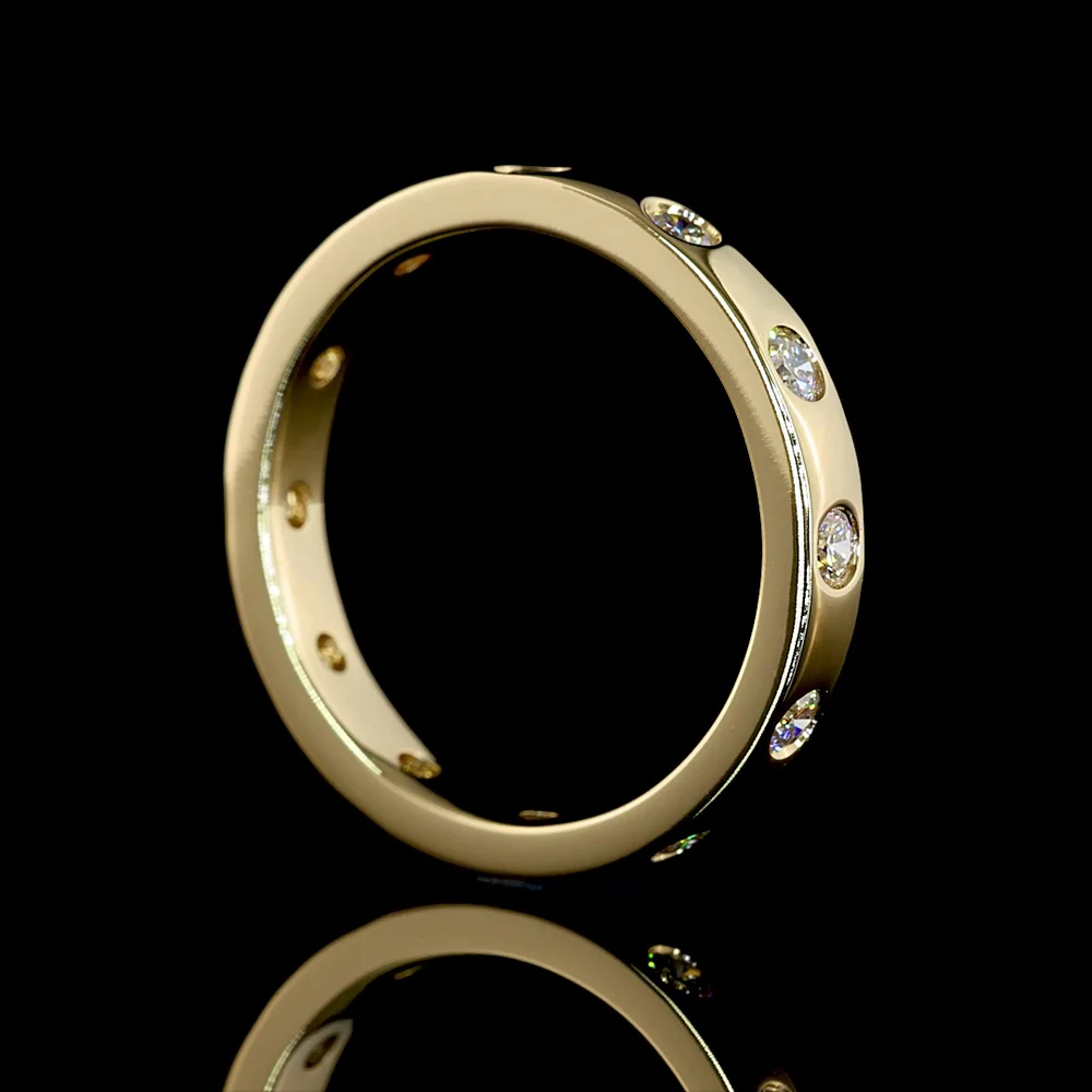 14K Yellow Gold Eternity Band with Flush Set Round Lab Grown Diamonds - 0.69 Carat Total Diamond Weight - Covaloro Fine Jewelry - Image 3