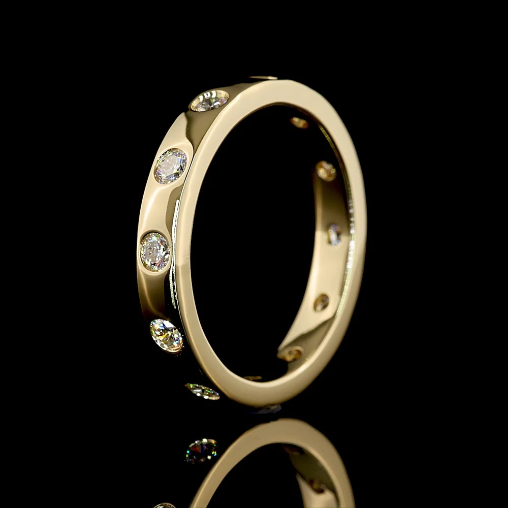 14K Yellow Gold Eternity Band with Flush Set Round Lab Grown Diamonds - 0.69 Carat Total Diamond Weight - Covaloro Fine Jewelry - Image 4