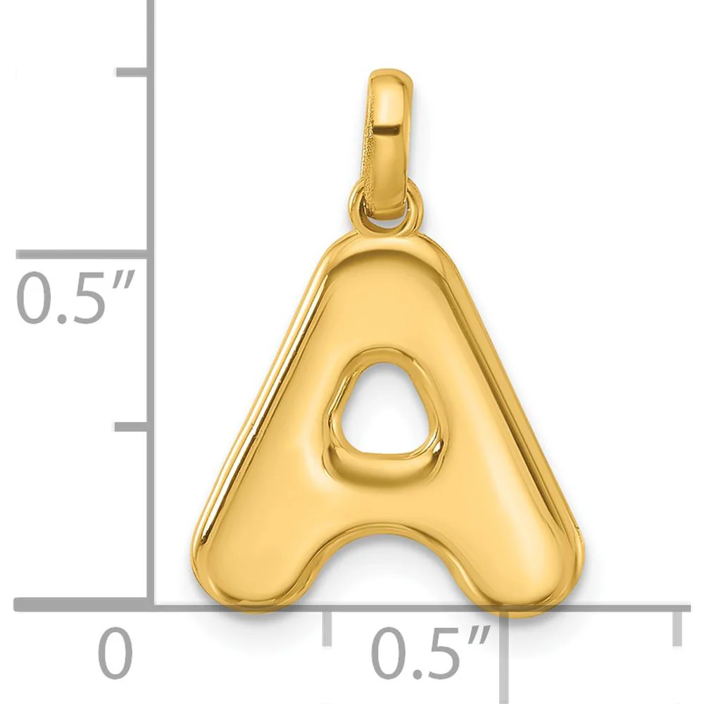 14K Yellow Gold Fancy Letter A Pendant - Personalized Initial Jewelry by Oro Pregiato - Image 4