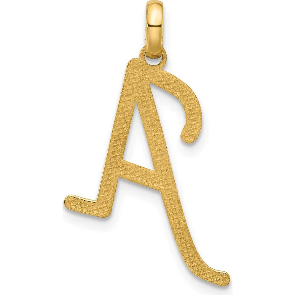 14K Yellow Gold Fancy Letter A Pendant - Polished Finish by Oro Pregiato - Image 3