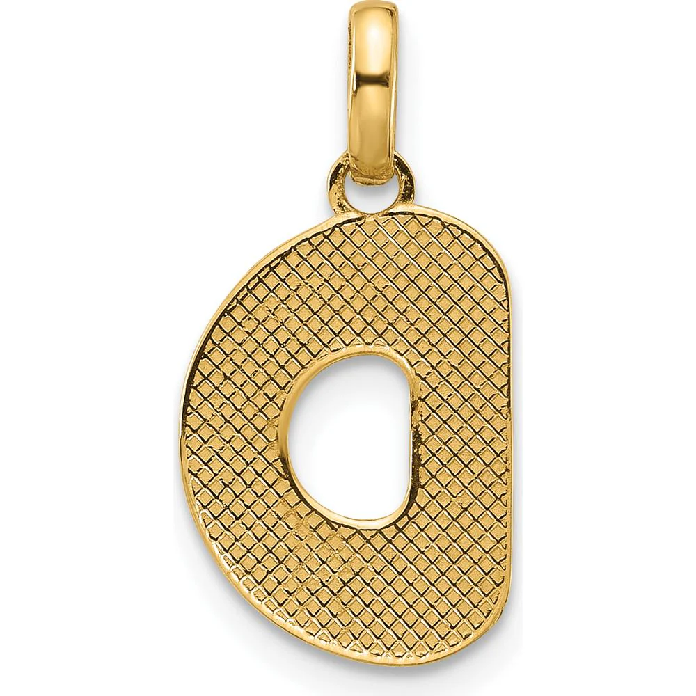 14K Yellow Gold Fancy Letter D Pendant - Polished Modern Design by Oro Pregiato - Image 3