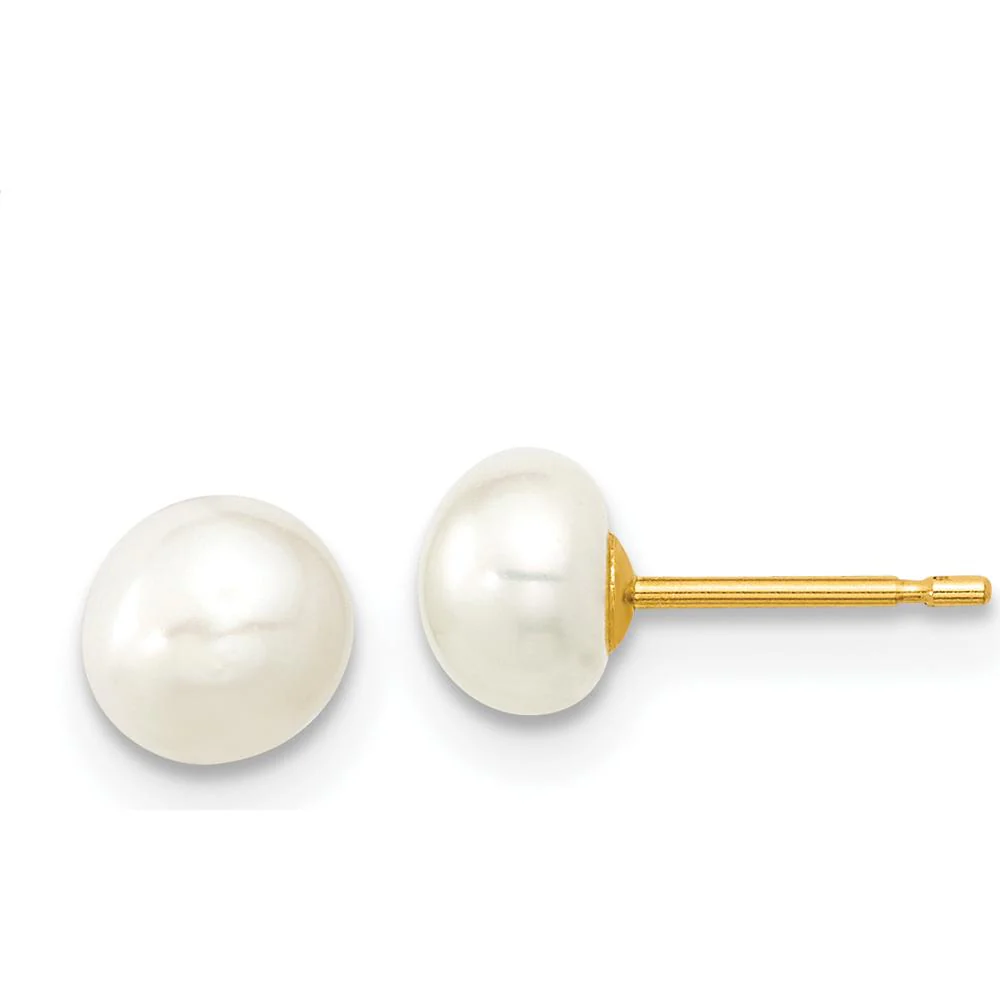 14K Yellow Gold Freshwater Cultured Pearl Set - Necklace, Bracelet & Earrings by Oro Pregiato - Image 2