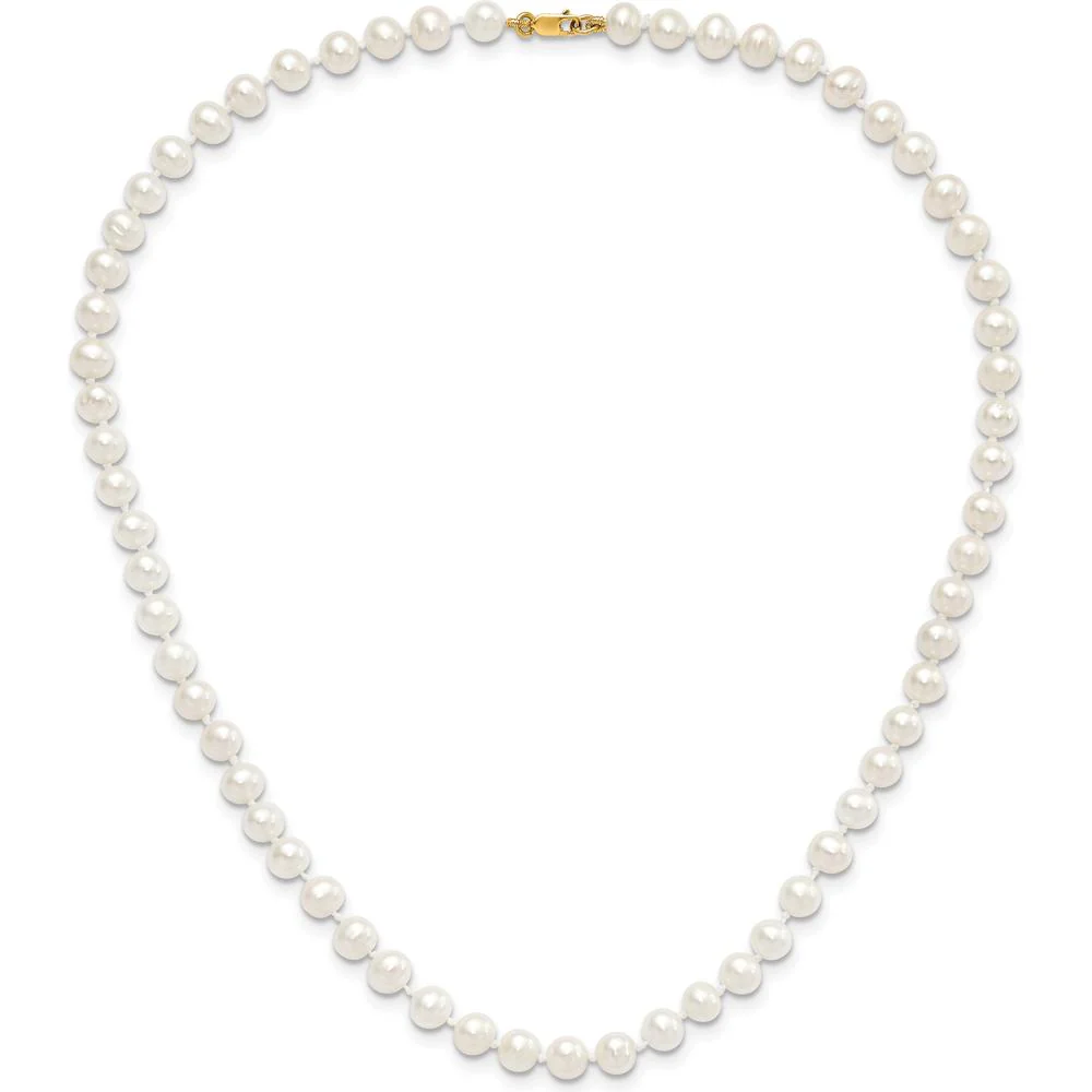 14K Yellow Gold Freshwater Cultured Pearl Set - Necklace, Bracelet & Earrings by Oro Pregiato - Image 6