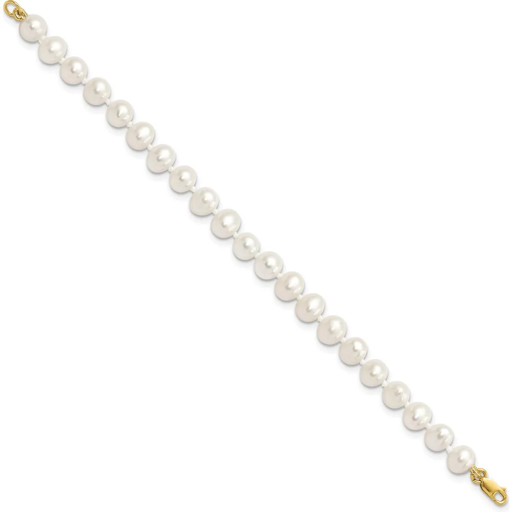 14K Yellow Gold Freshwater Cultured Pearl Set - Necklace, Bracelet & Earrings by Oro Pregiato - Image 7