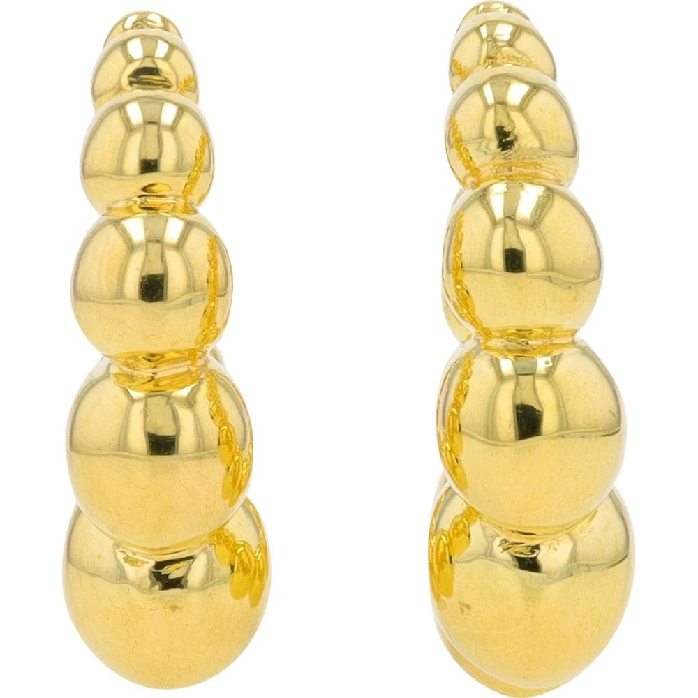 14K Yellow Gold Graduated Bubble Hoop Earrings - 5.10 grams Total - Image 2