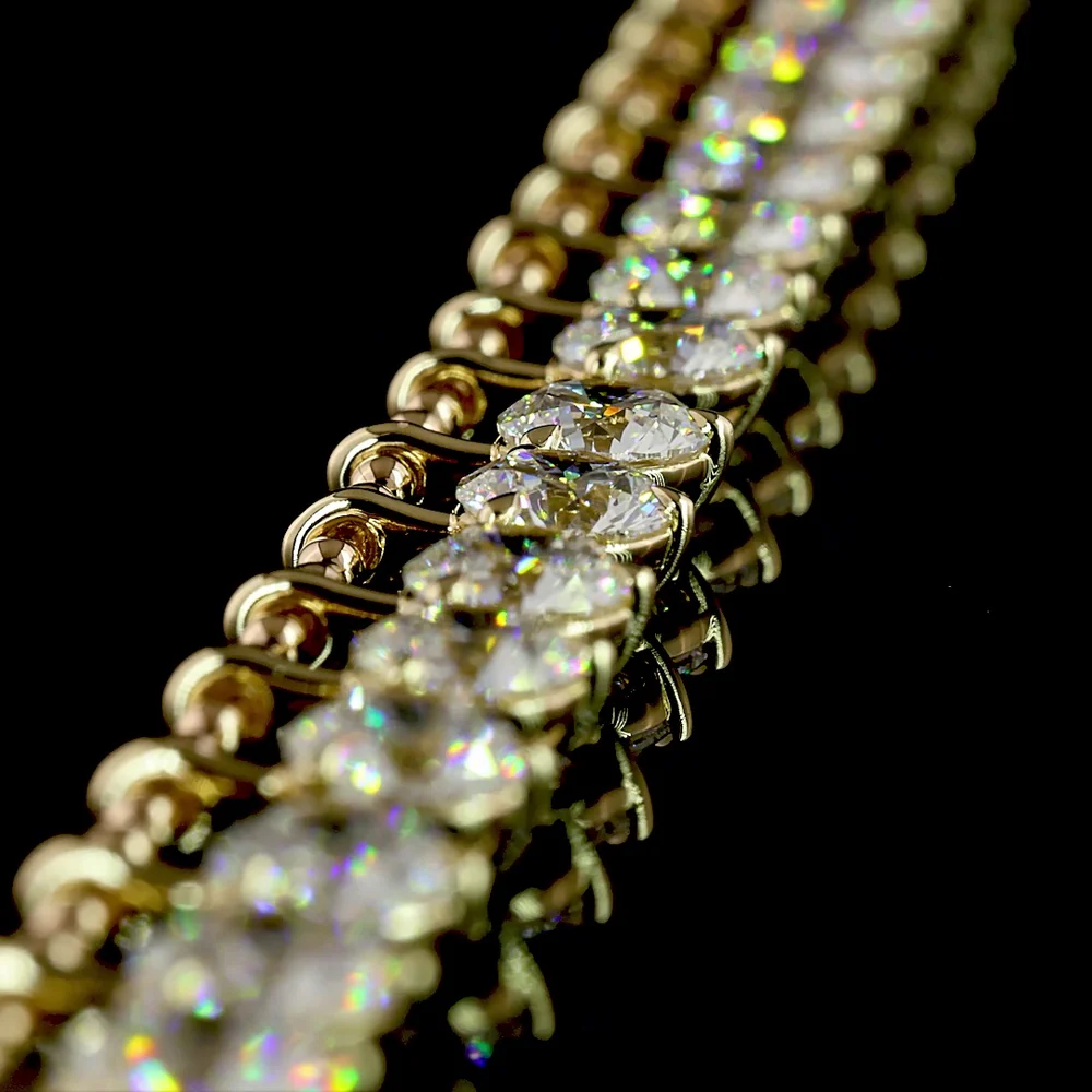 14K Yellow Gold Graduated Round Lab Diamond Special Necklace with Prong Set E-F VS1 Diamonds - 10.03 Total Carat Weight - Covaloro Fine Jewelry - Image 3