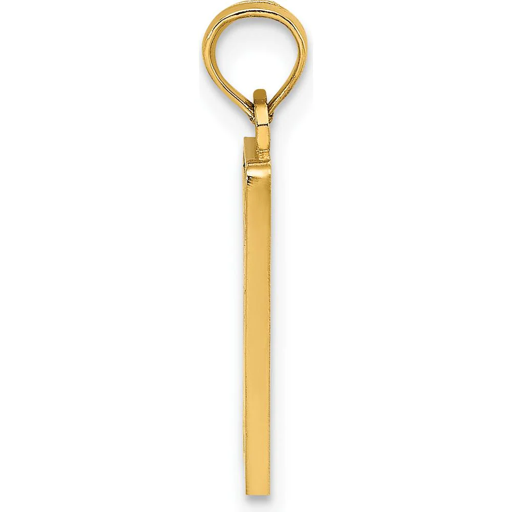 14K Yellow Gold Green Enamel MILE 0 Key West Charm with Textured Back - 19.25mm Length by Oro Pregiato - Image 2