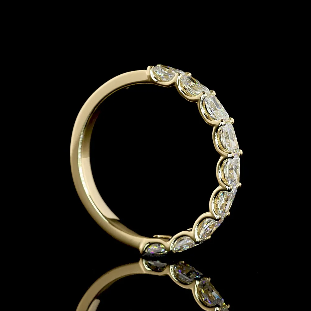 14K Yellow Gold Half Eternity Band with East-West Set Radiant Cut Lab Diamonds - 1.11 Carat Total Weight, E-F VS1 Clarity - Covaloro Fine Jewelry - Image 3