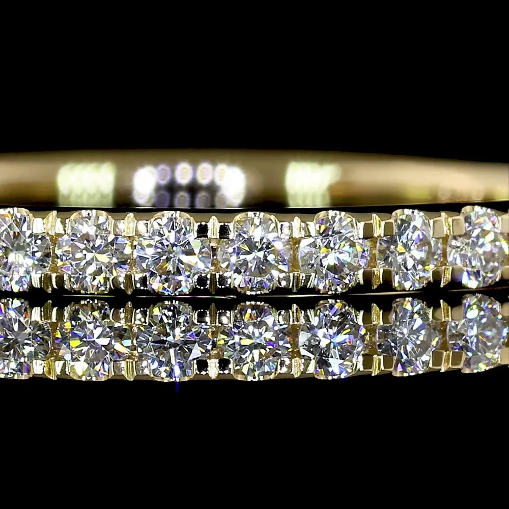 14K Yellow Gold Half Eternity Band with U-Prong Set Round Lab Diamonds - 0.29 Carat Total Diamond Weight - Covaloro Fine Jewelry - Image 2