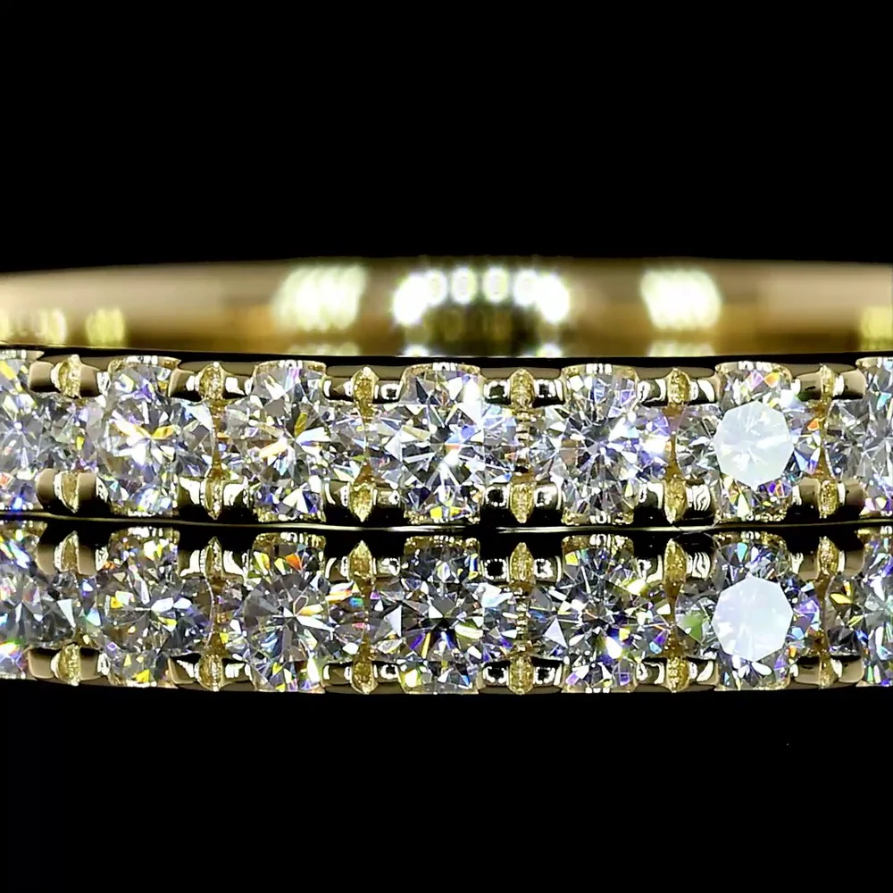 14K Yellow Gold Half Eternity Ring with Bezel Set Round Lab-Grown Diamonds - 0.36 Carat Total Weight - Covaloro Fine Jewelry - Image 2