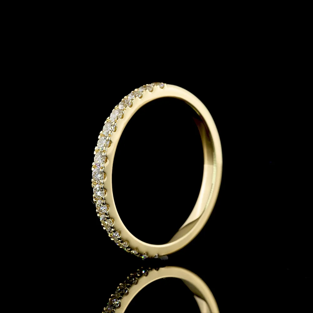 14K Yellow Gold Half Eternity Ring with Bezel Set Round Lab-Grown Diamonds - 0.36 Carat Total Weight - Covaloro Fine Jewelry - Image 4