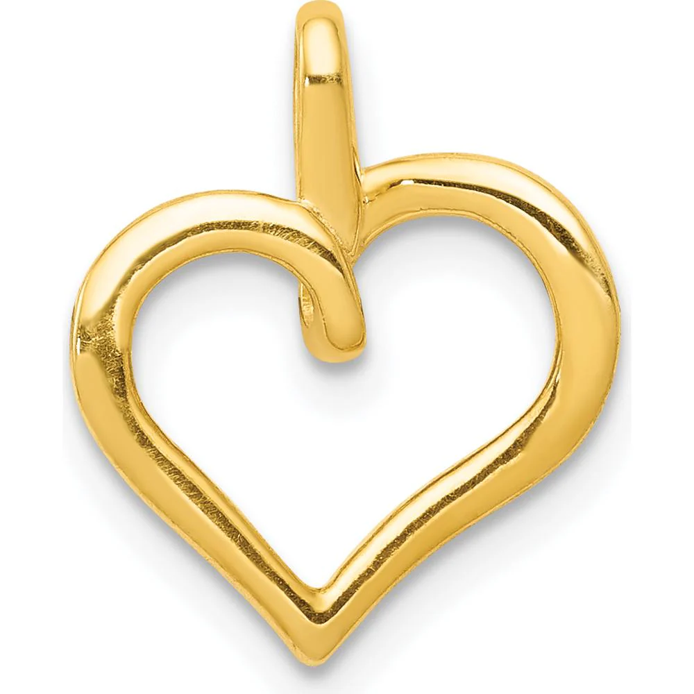 14K Yellow Gold Heart Pendant with Round Diamond Accents - 1/20 Carat Total Diamond Weight by Monteluci Fine Jewelry - Image 3