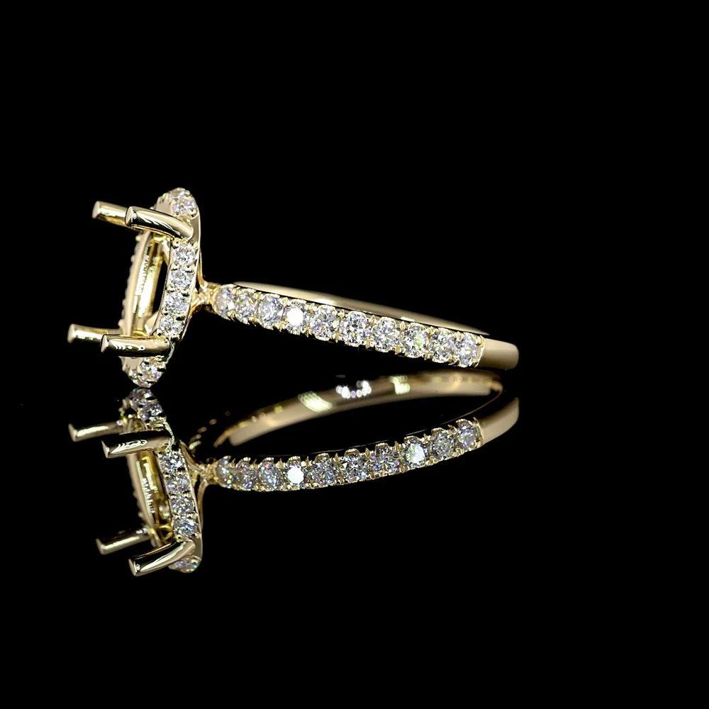 14K Yellow Gold Hidden Halo Oval Cut Lab Diamond Ring with Approximately 2.09 Carat Center and 2.61 Total Carat Weight - GIA Certified D VS1 - Covaloro Fine Jewelry - Image 2