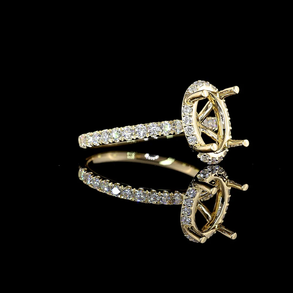 14K Yellow Gold Hidden Halo Oval Cut Lab Diamond Ring with Approximately 2.09 Carat Center and 2.61 Total Carat Weight - GIA Certified D VS1 - Covaloro Fine Jewelry - Image 4