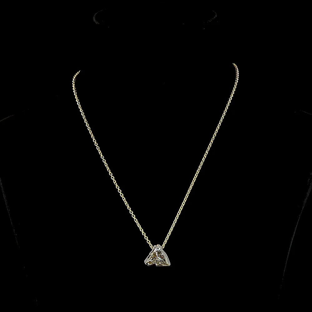 14K Yellow Gold Horse Shape Solitaire Pendant with Bezel Set 6.08 Carat Lab Grown Diamond - E-F Color VS1 Clarity - Covaloro Fine Jewelry