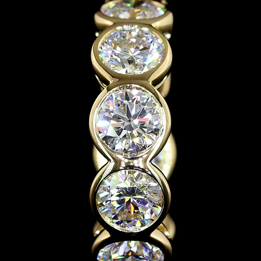 14K Yellow Gold Huggie Earrings with Bezel-Set Round Lab Diamonds - 2.01 Carat Total Diamond Weight - Covaloro Fine Jewelry - Image 3