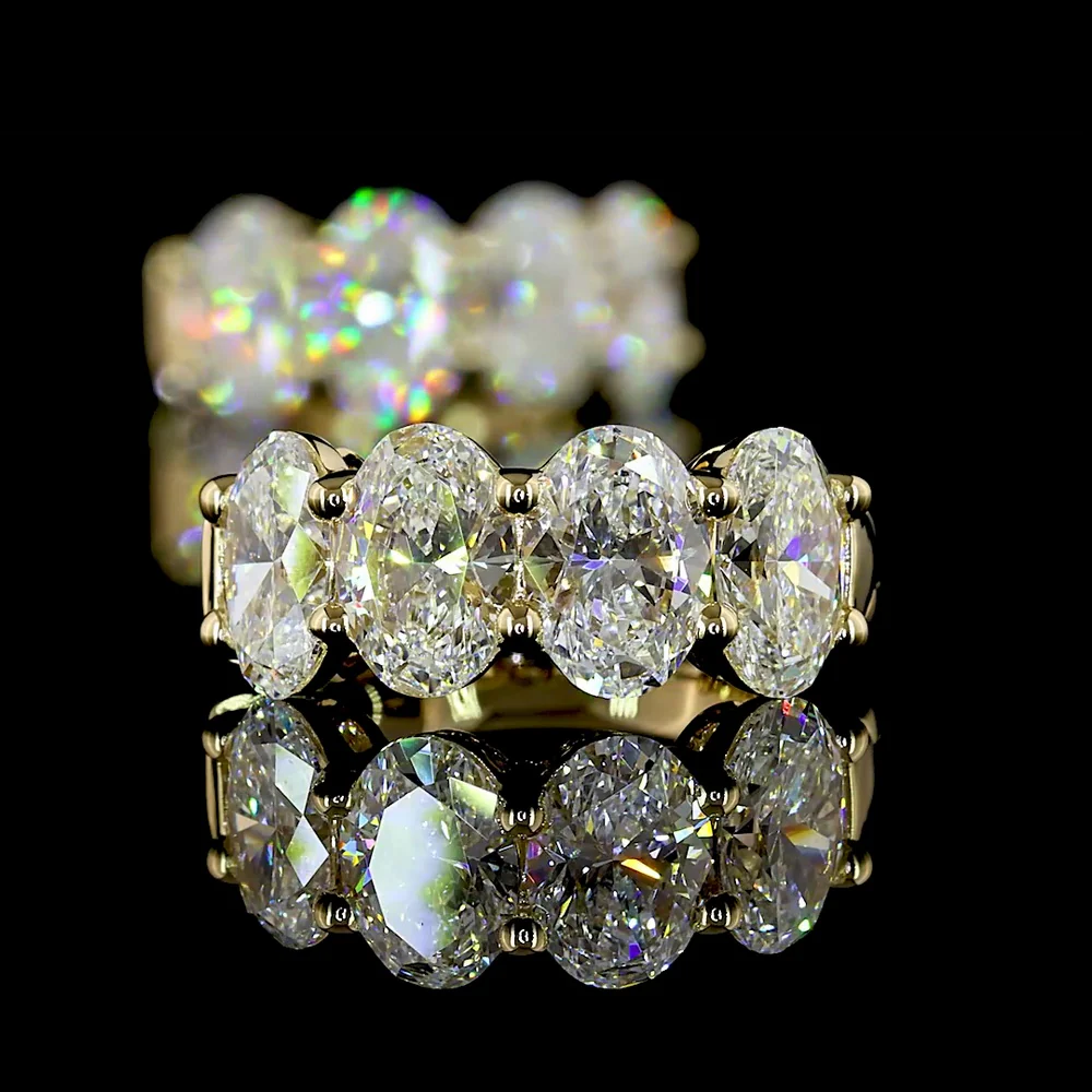 14K Yellow Gold Huggie Earrings with Prong-Set Oval Natural Diamonds - 3.03 Carats Total Diamond Weight - Covaloro Fine Jewelry - Image 4