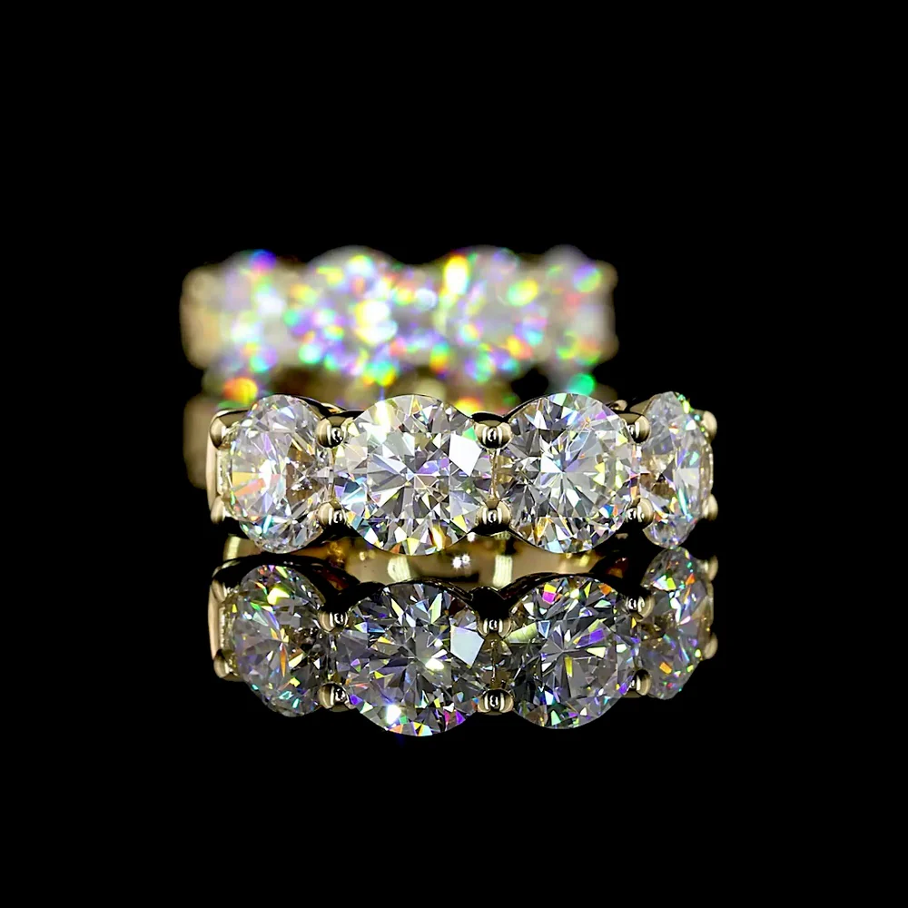 14K Yellow Gold Huggie Earrings with Prong Set Round Brilliant Lab Diamonds - 3.05 Carats Total Diamond Weight - Covaloro Fine Jewelry - Image 4