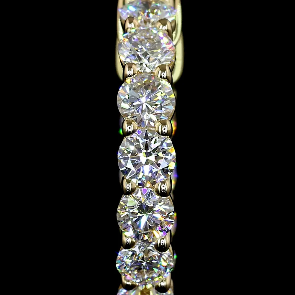 14K Yellow Gold Huggie Earrings with Round Brilliant Cut Lab Diamonds - 0.98 Carat Total Diamond Weight, E-F Color, VS1 Clarity - Covaloro Fine Jewelry - Image 2