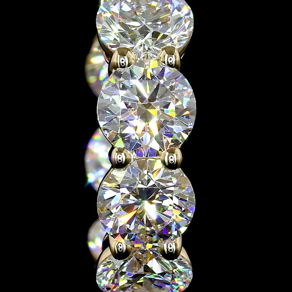 14K Yellow Gold Huggie Earrings with Round Brilliant Cut Lab Diamonds - 3.15 Carats Total Diamond Weight - Covaloro Fine Jewelry - Image 3