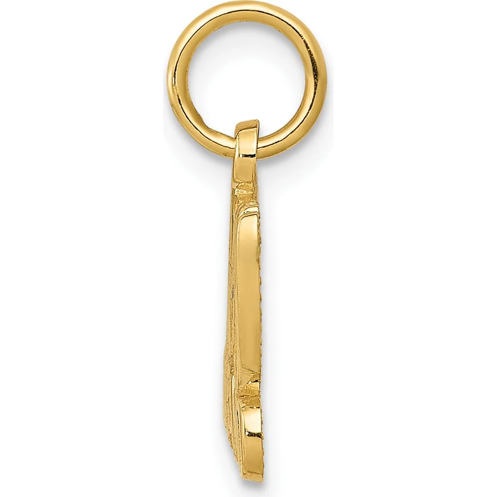 14K Yellow Gold I (Heart) MY HUSBAND Charm Pendant by Oro Pregiato - Image 2
