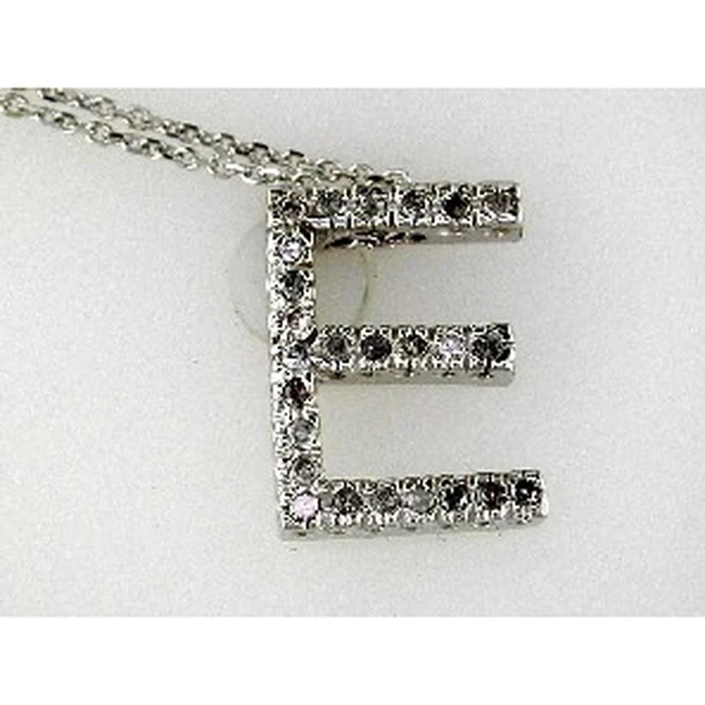 14K Yellow Gold Initial ‘E' Pendant with Round Brilliant Cut Diamonds - 0.30 Carat Total Diamond Weight - Royal Jewelry