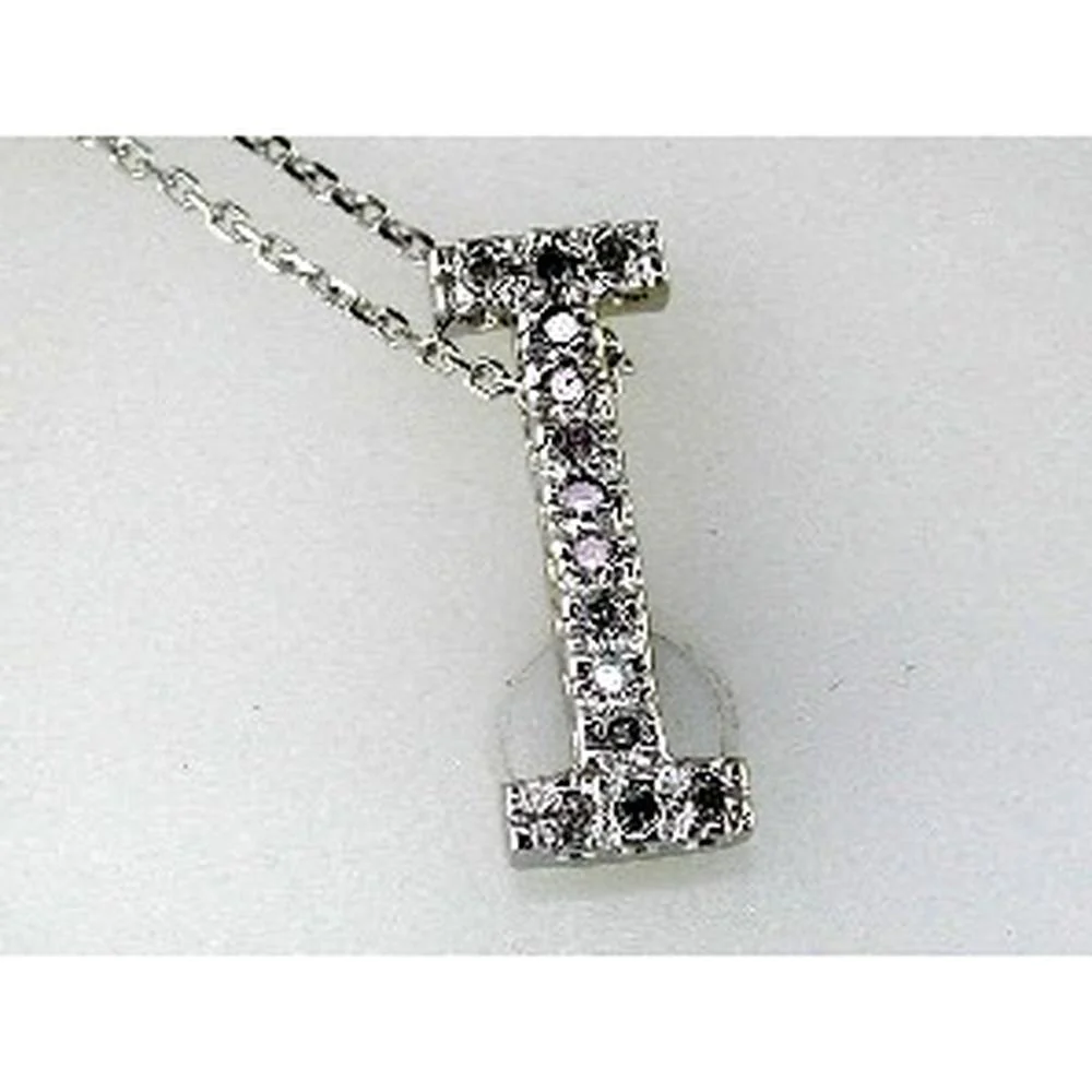 14K Yellow Gold Initial I Pendant with Round Diamonds - 0.17 Carat Total Diamond Weight - Royal Jewelry